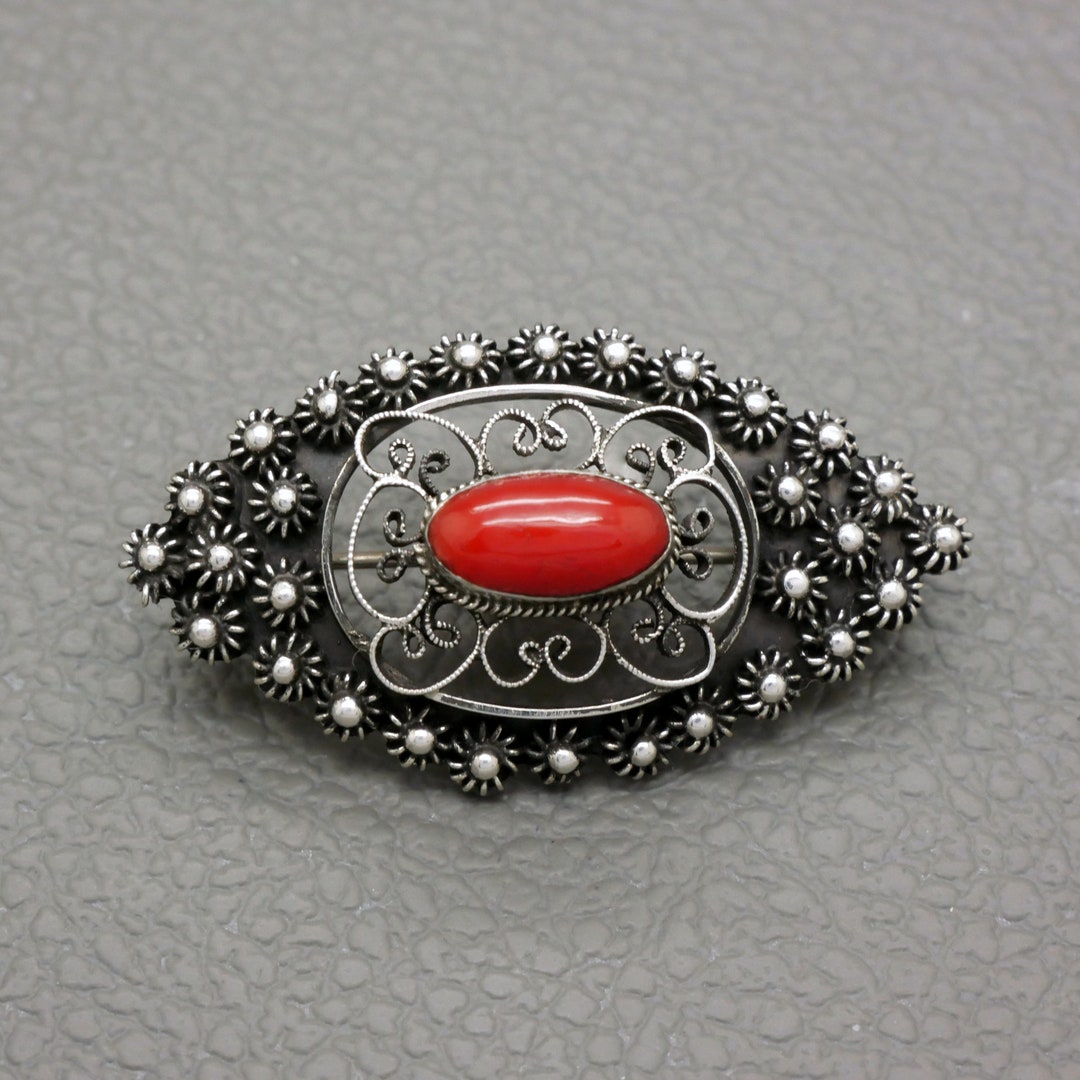 ヴィンテージ＊リング 赤珊瑚 シルバー オランダ製 コーラル