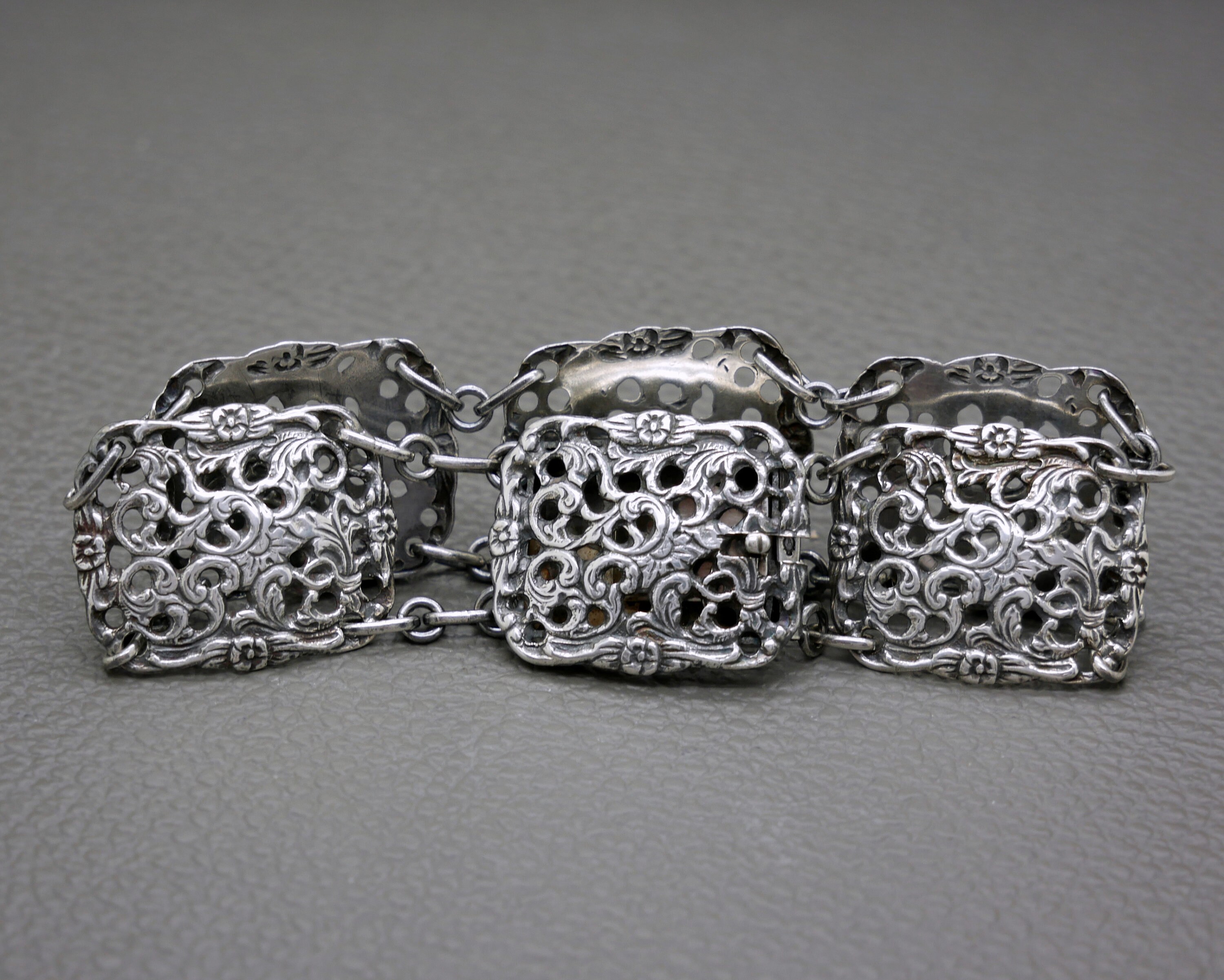 Vintage 835 Silver Panel Bracelet by Herbert Hooijkaas Vintage 835 Silver Panel Bracelet by Herbert Hooijkaas