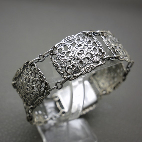 Vintage 835 Silver Panel Bracelet by Herbert Hooijkaas