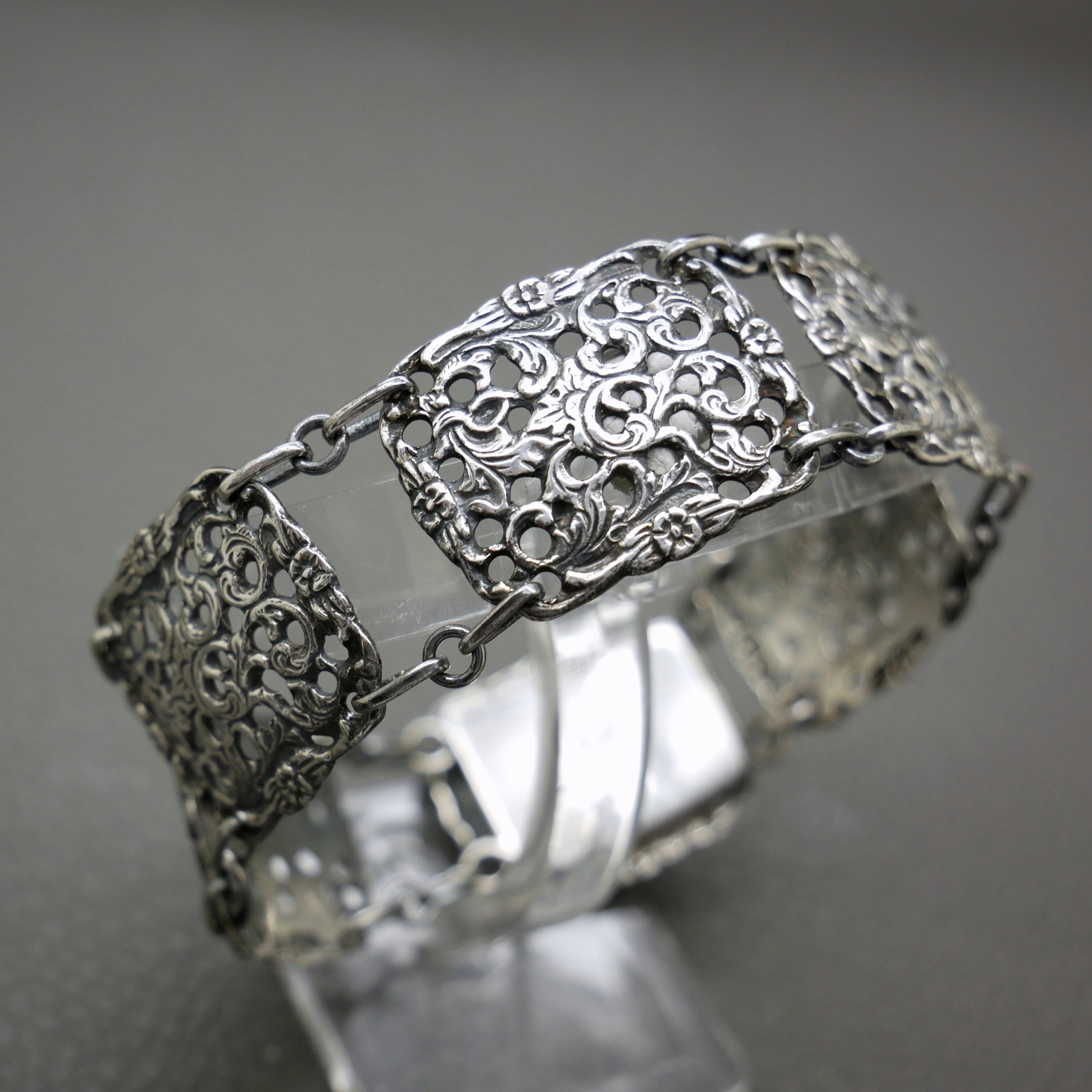 Vintage 835 Silver Panel Bracelet by Herbert Hooijkaas Vintage 835 Silver Panel Bracelet by Herbert Hooijkaas