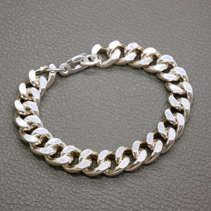 Vintage 835 Silver Curb Chain Bracelet: 69 Grams, Heavy Brutalist