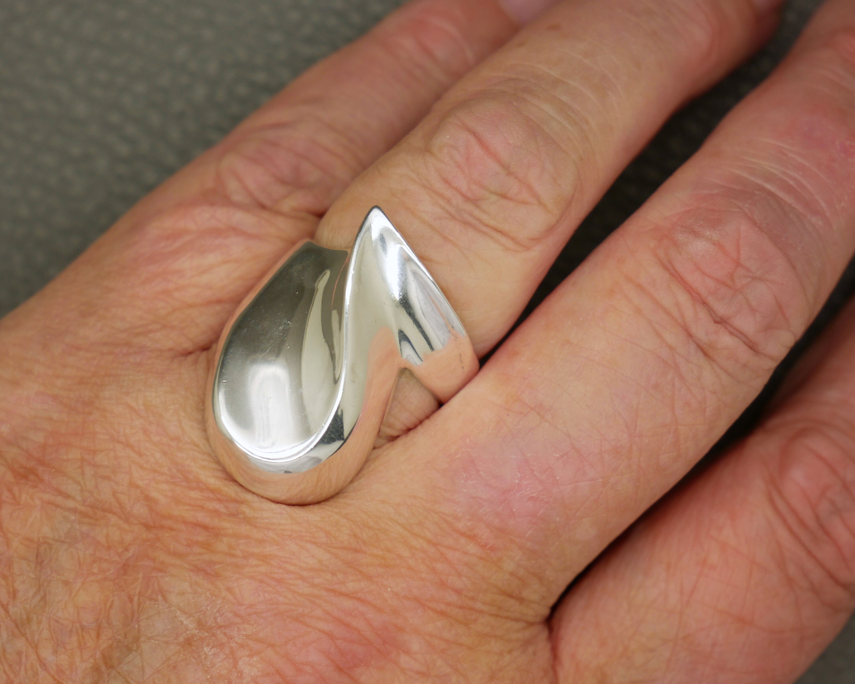 Bague Argent Massif Moderniste Taille 57 | Créateur Ancien 8.5g