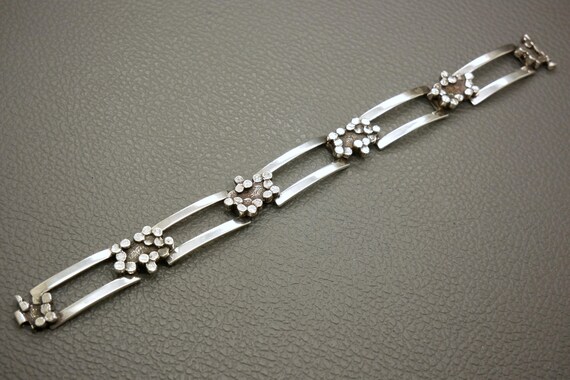 Brutalist Design Solid Silver Panel Bracelet - Mi… - image 8
