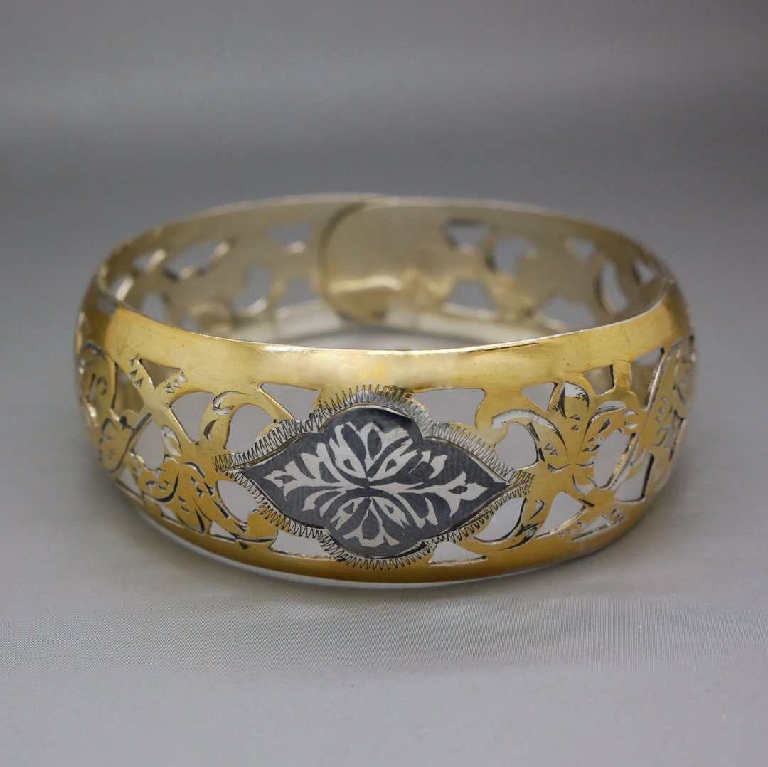 Bracelet Jonc Ancien En Métal Argenté Poinçonné – Poids 9 Grammes, Référence 40 W261, Occasion En Argent Massif