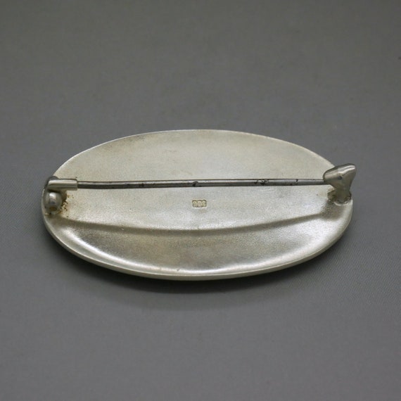 Antique Jugendstil Pin, 935 Sterling Silver Handp… - image 5