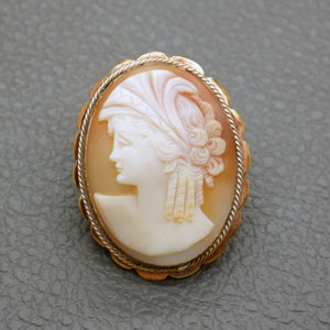 Ancienne Broche Camée Sculpté En écume - Laiton - À Restaurer - France