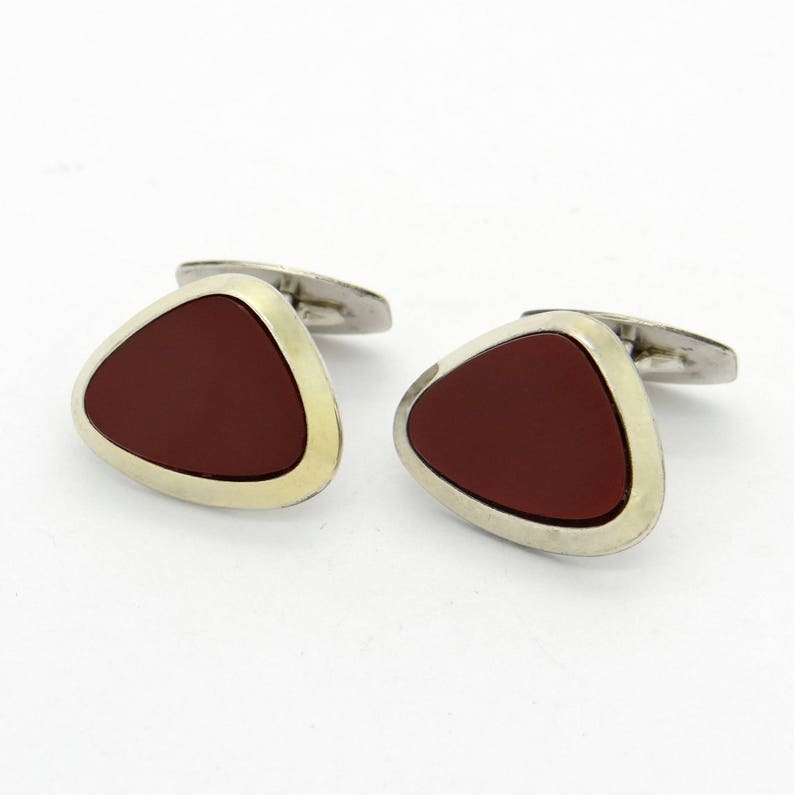 Vintage-Style Gift Cufflinks Carnelian Gemstones /& Sterling Silver Handmade