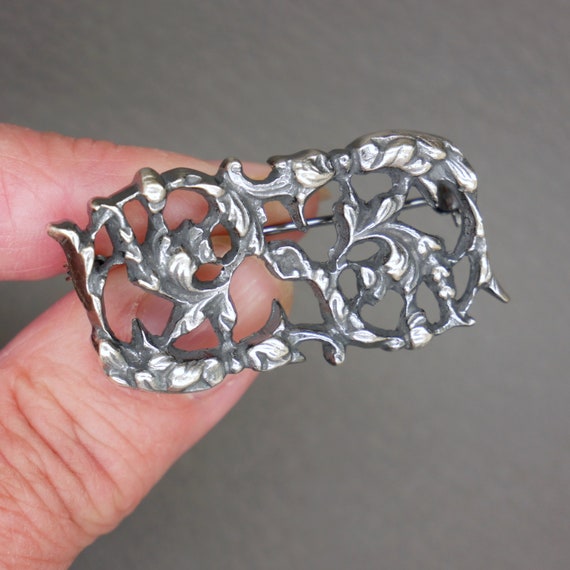 Vintage Solid 835 Silver Brooch: Medieval Brutali… - image 4