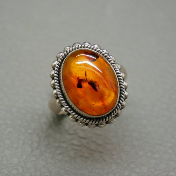 Vintage Amber Ring - Etsy