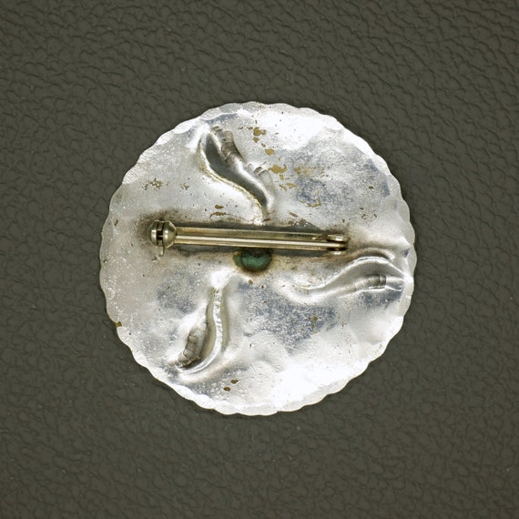 Art Deco Silver Plated Brooch: Dutch Amsterdam School, 1920s