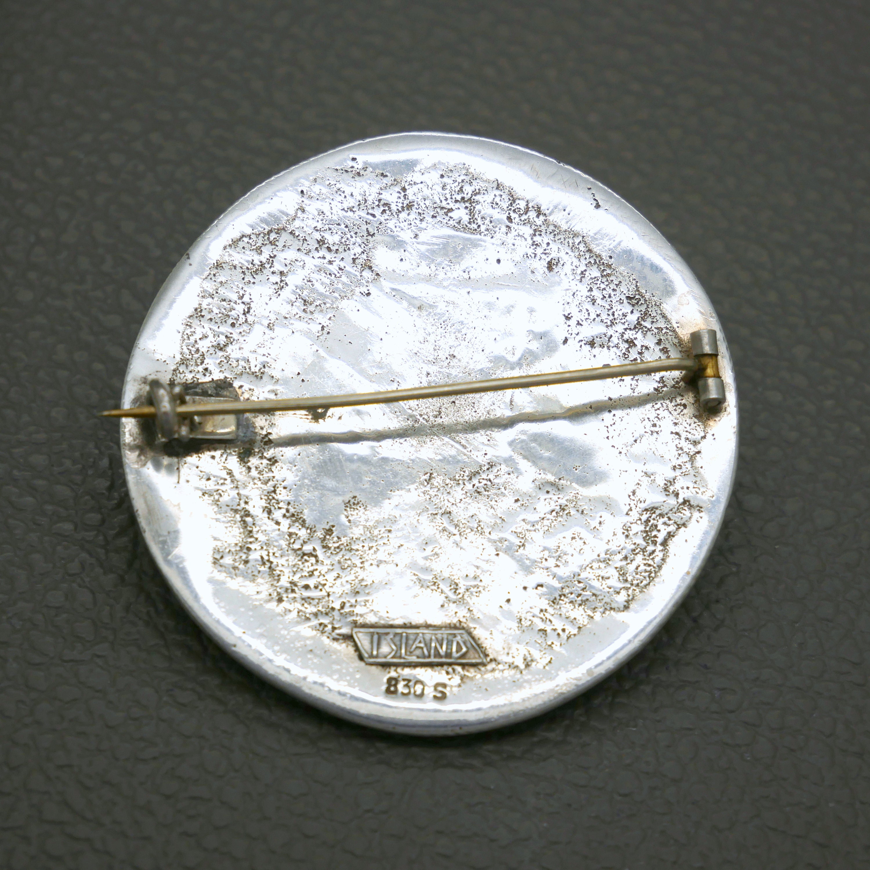 大型830シルバーバイキング船ブローチ：1940年代のノルウェー製