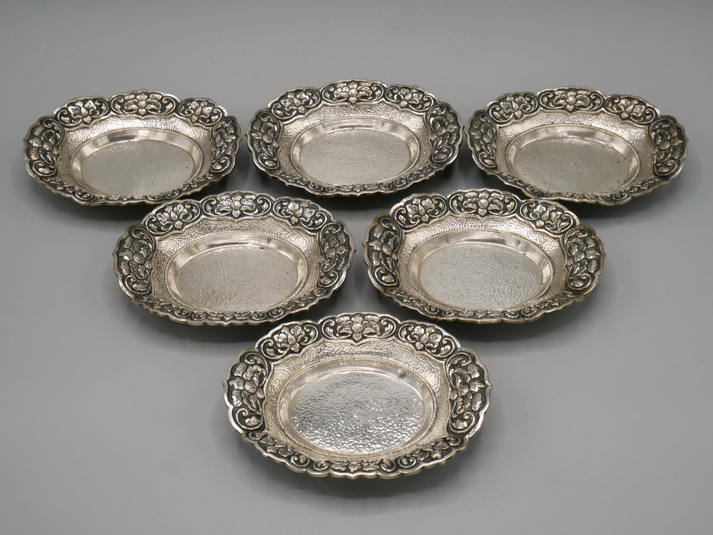 Antique 800 Silver Small Candy Bowl, Oval Ring Tray With