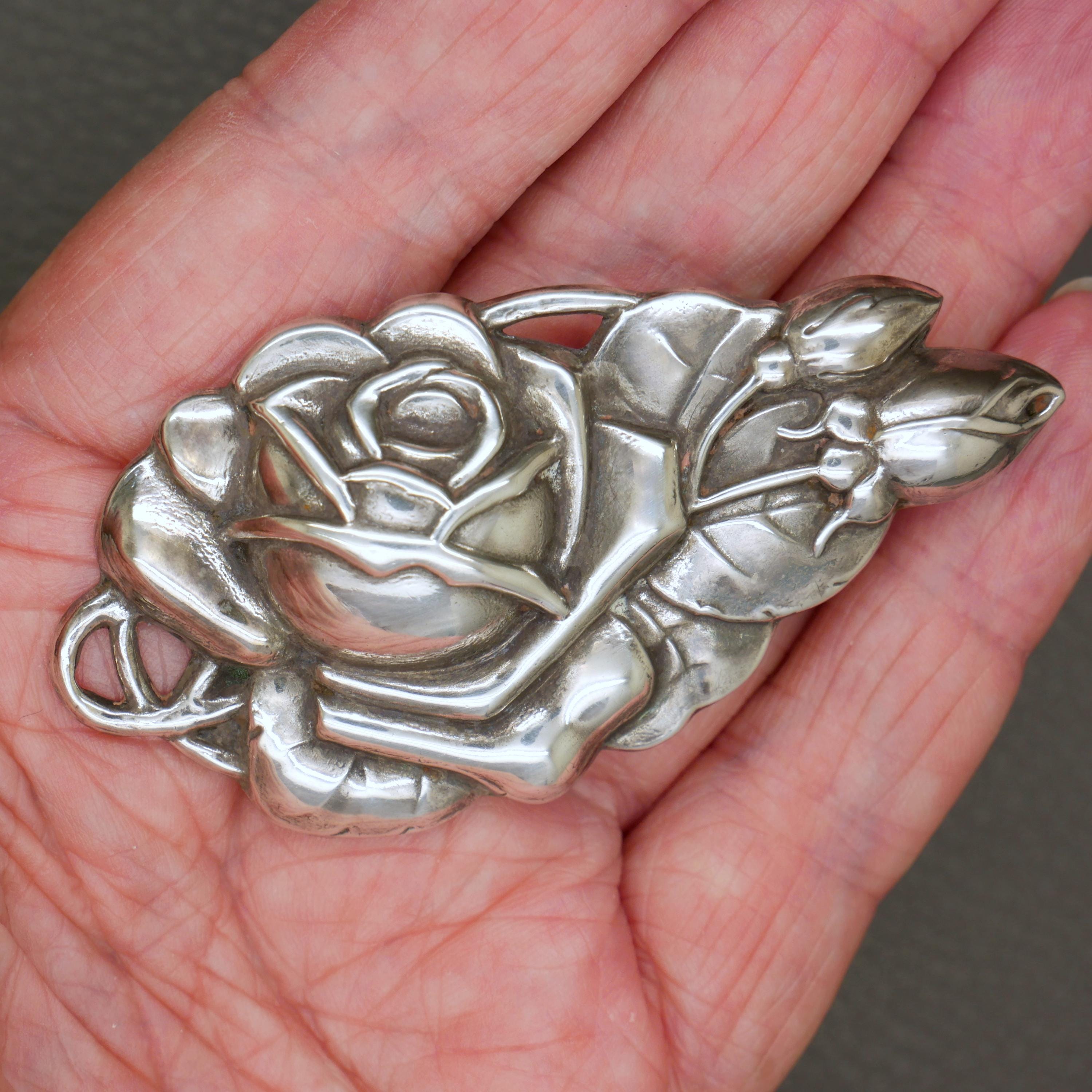 ANTIQUE-14K-WHITE-GOLD-ART-
