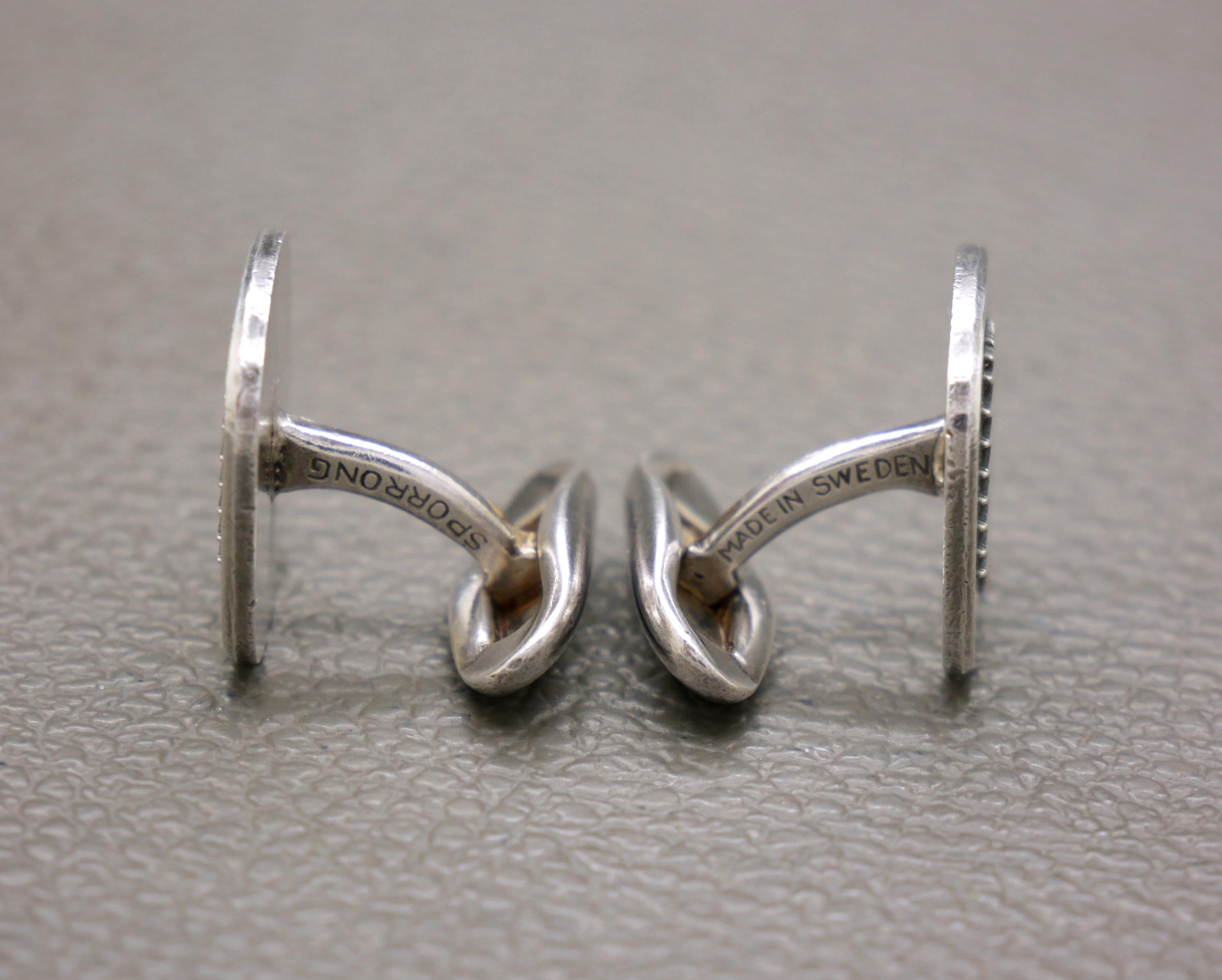 OSEBERGFUNNET NORWAY cufflinks カフリンクス SV Sporrong Swedish Pewter Cufflinks, 1960s Vintage Men's Cuff Links
