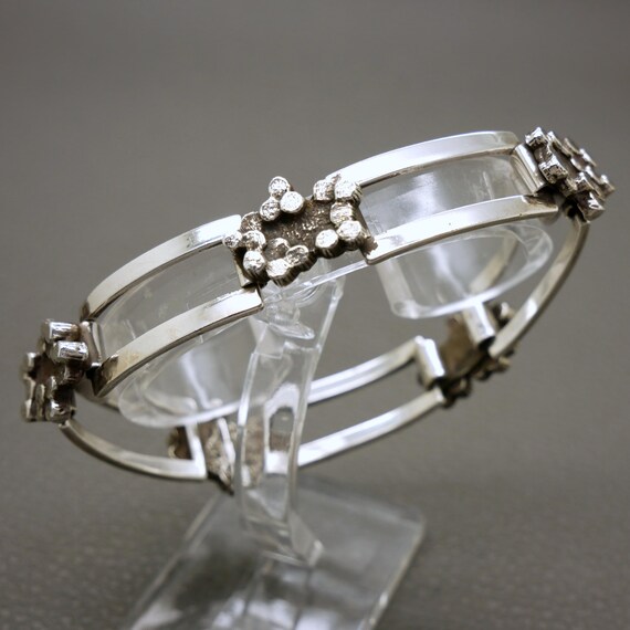 Brutalist Design Solid Silver Panel Bracelet - Mi… - image 3