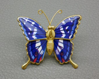 Broche Ancienne Papillon (butterfly) En Argent 800 Filigrané - Bijou Vintage, Référence Y150