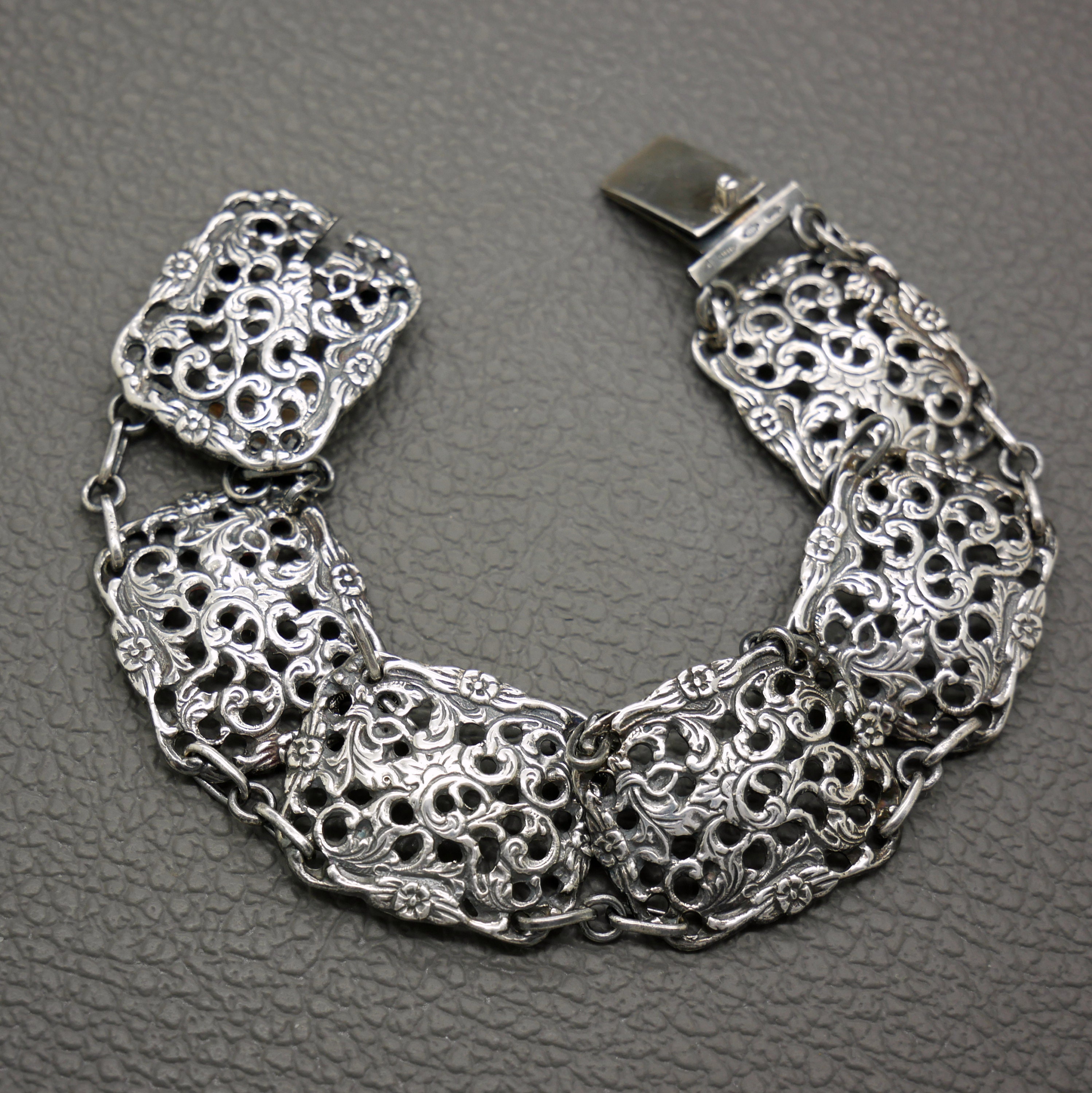 Vintage 835 Silver Panel Bracelet by Herbert Hooijkaas Vintage 835 Silver Panel Bracelet by Herbert Hooijkaas