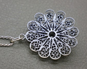 Vintage 835 Silver Dutch Button Pendant - Traditional Dutch Vintage 835 Silver Dutch Button Pendant - Traditional Dutch