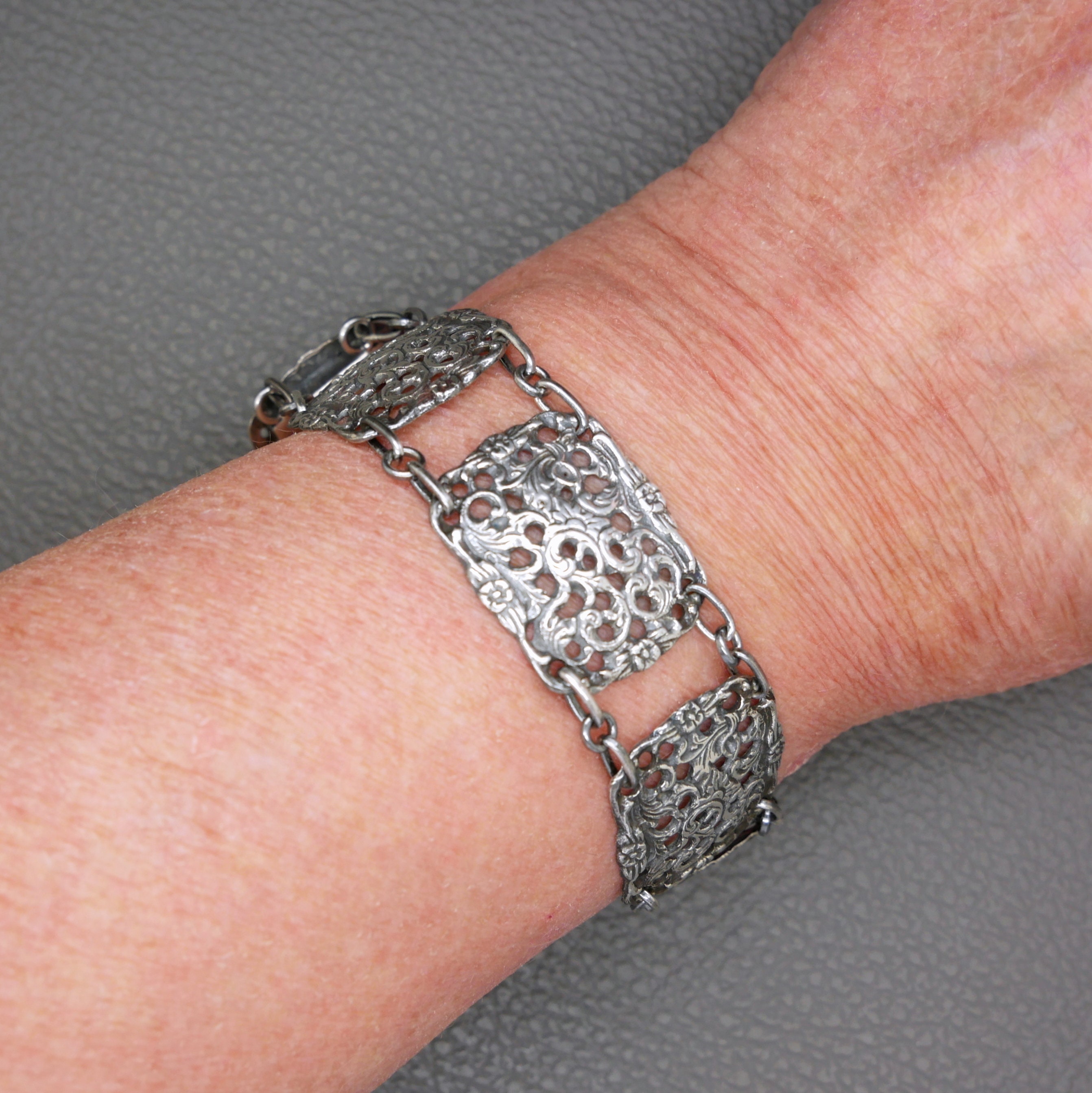 Vintage 835 Silver Panel Bracelet by Herbert Hooijkaas Vintage 835 Silver Panel Bracelet by Herbert Hooijkaas