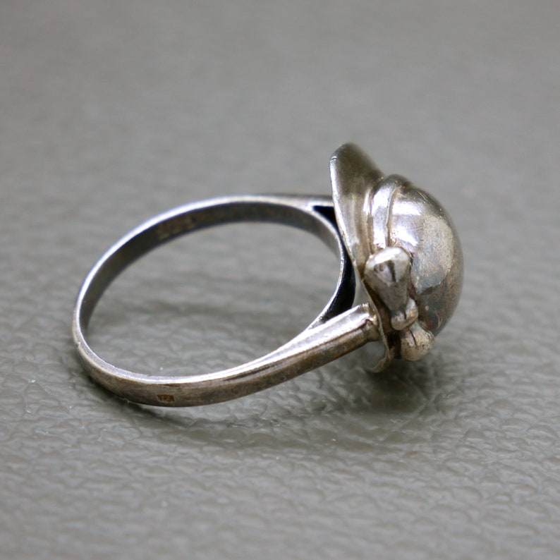 Vintage Sterling Silver Bonnet Ring Size 9, Artisan Handcrafted Mid ...