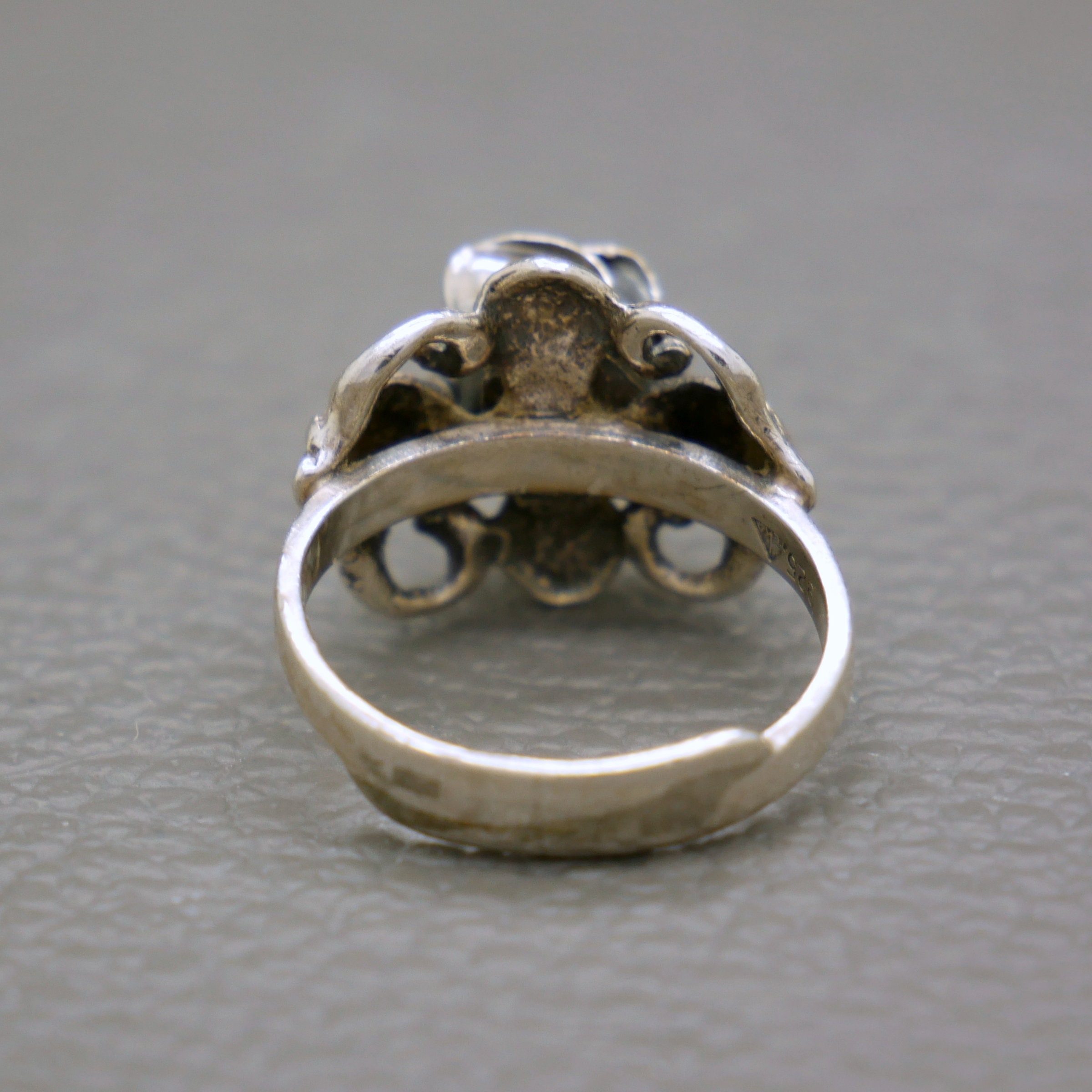 TEKA Rose Flower Sterling Silver Ring, Theodor Klotz Design TEKA Rose Flower Sterling Silver Ring, Theodor Klotz Design
