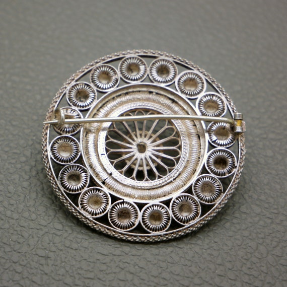 Large Antique Dutch Button Brooch D4.7cm, Handcra… - image 6