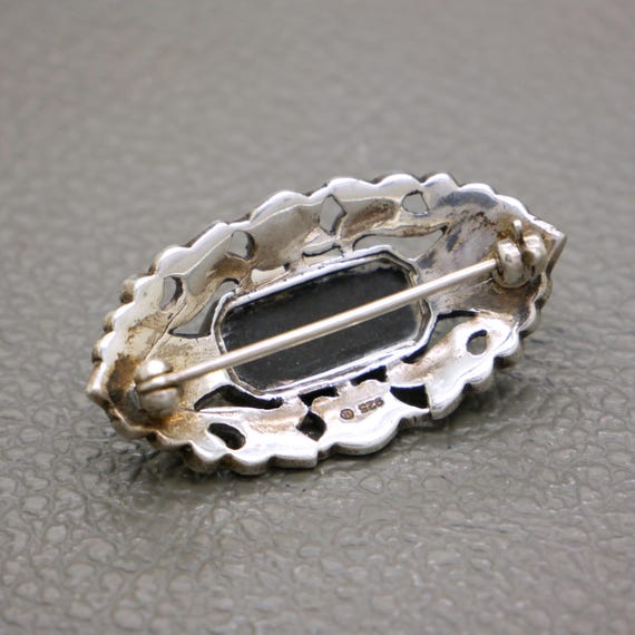 ヴィンテージ アールデコ スターリングシルバー ブローチ：マーカ