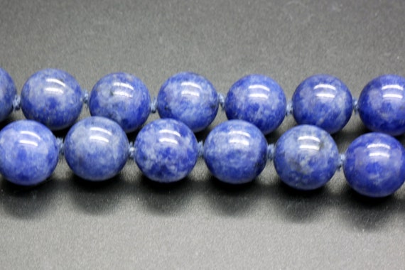 Sodalite Bead Necklace 32 Inch, 10mm Natural Blue… - image 4