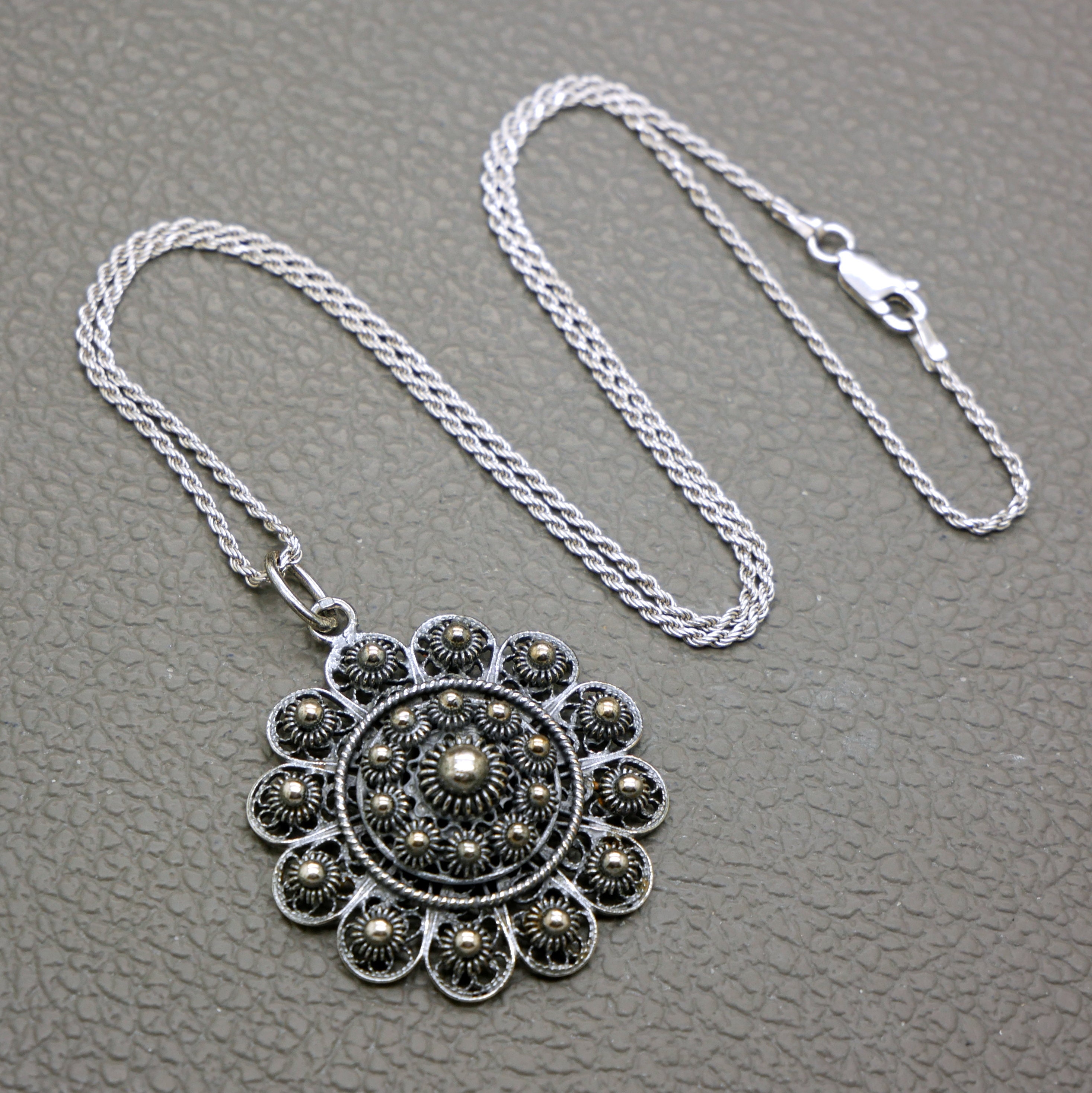 Vintage 835 Silver Dutch Button Pendant - Traditional Dutch Vintage 835 Silver Dutch Button Pendant - Traditional Dutch