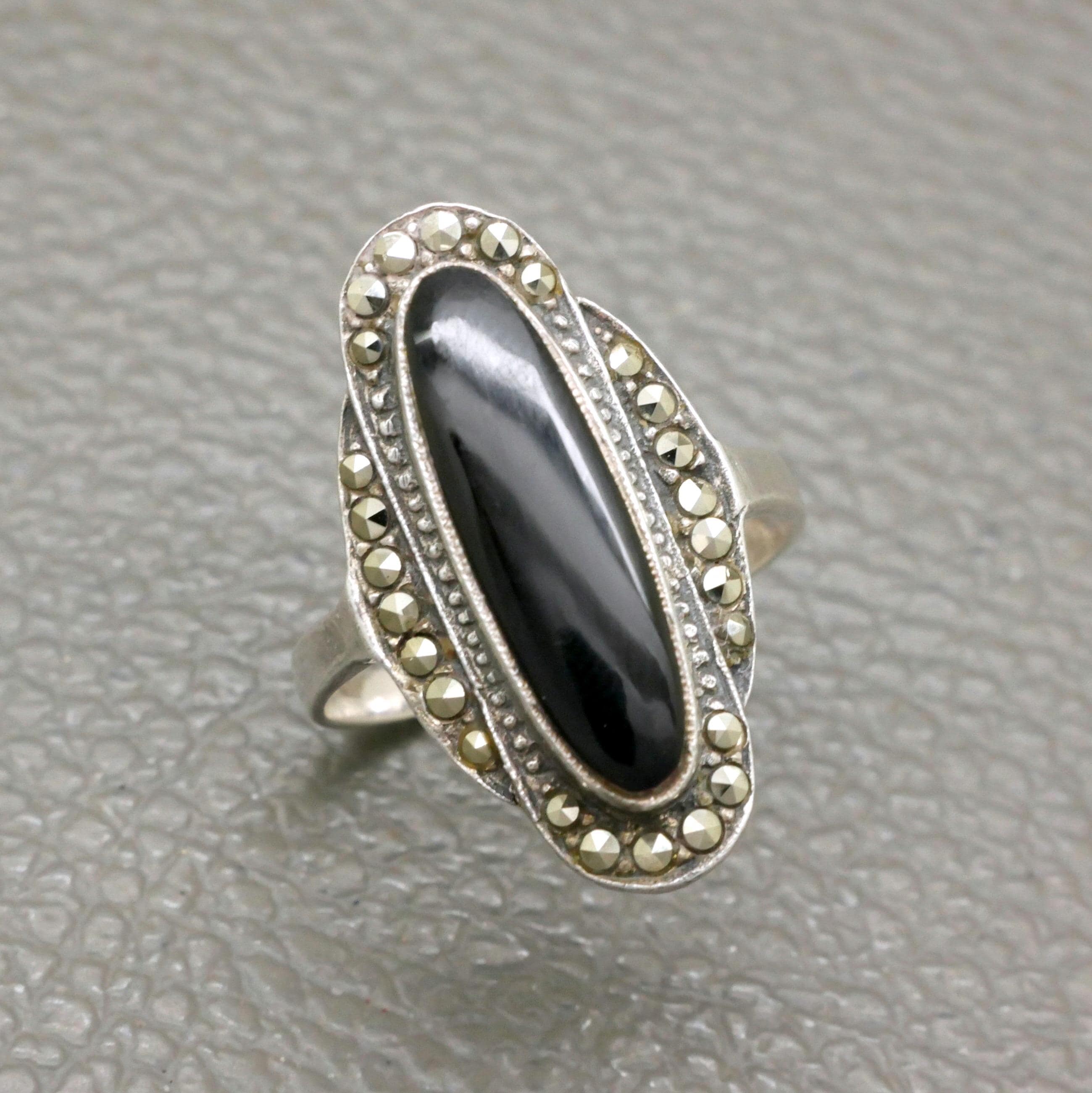 70s Black Onyx Ring - Etsy