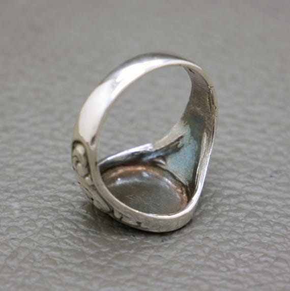 Vintage 830 Silver Men's Signet Ring Size 9 - Biedermeier Vintage 830 Silver Men's Signet Ring Size 9 - Biedermeier