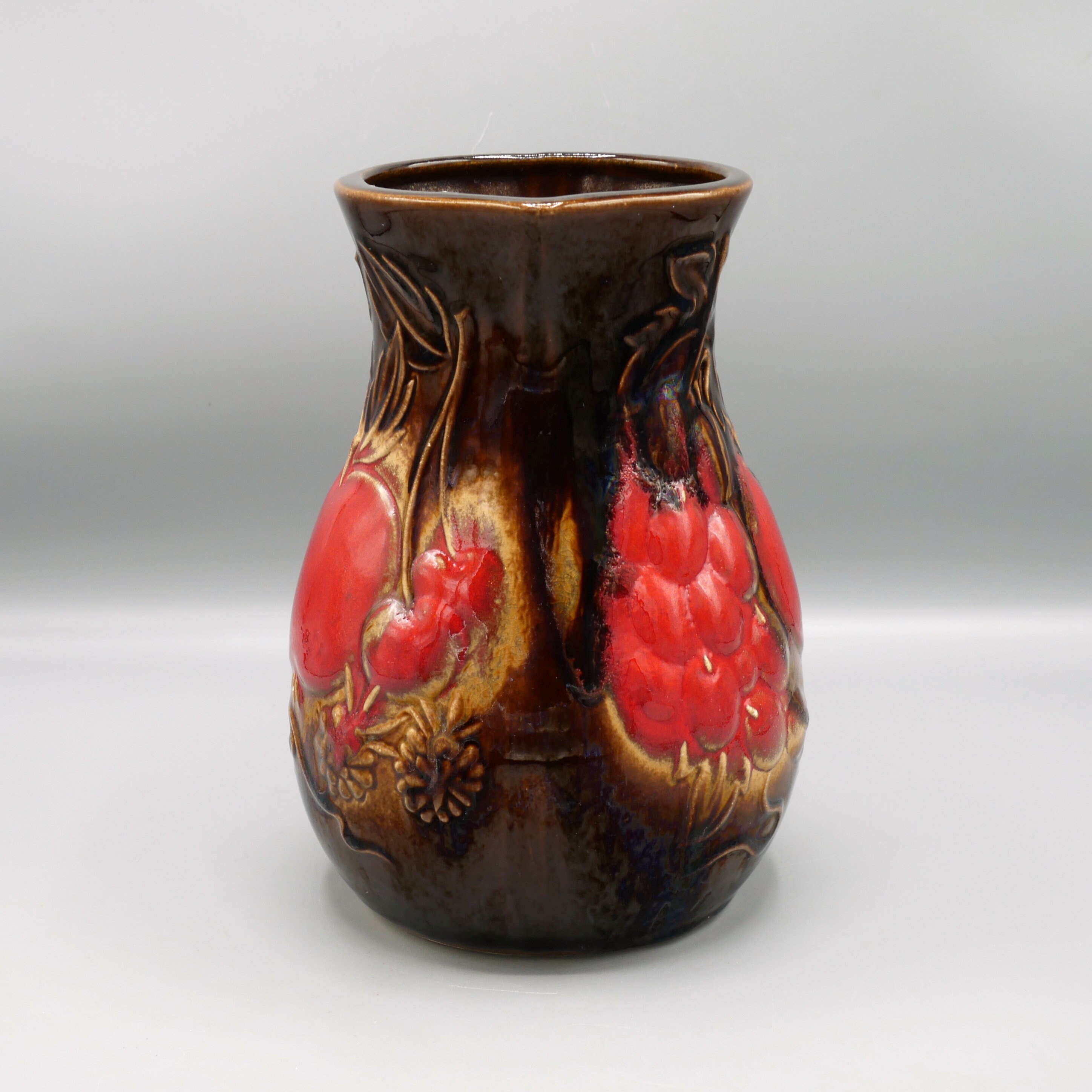 Scheurich 419-18 花瓶：3Dフルーツがあしらわれたミッドセンチュリー