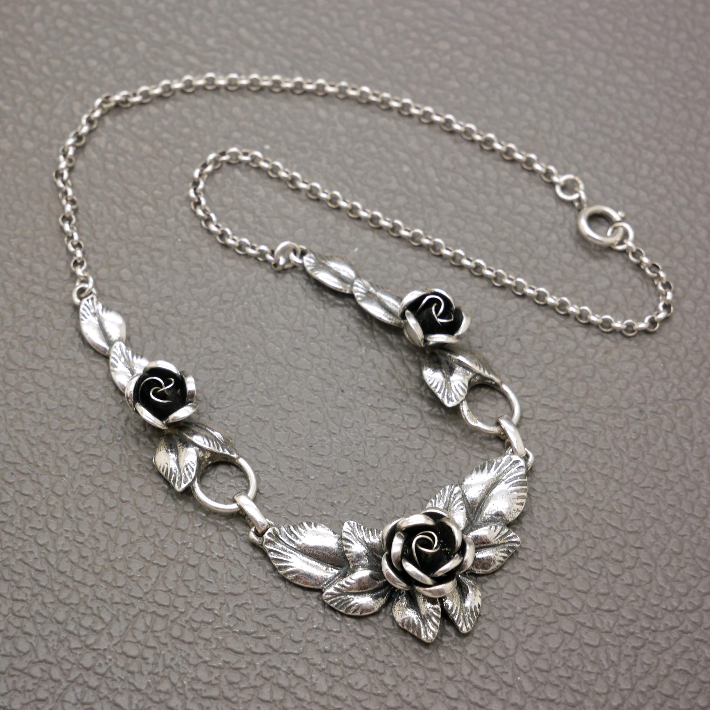 アクセサリー tolucky198553 TEKA Theodor Klotz Sterling Silver Rose Flower Collier Necklace
