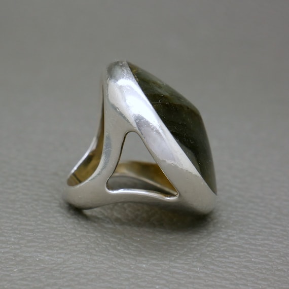 Oversized Labradorite & Sterling Silver Ring, Bru… - image 7
