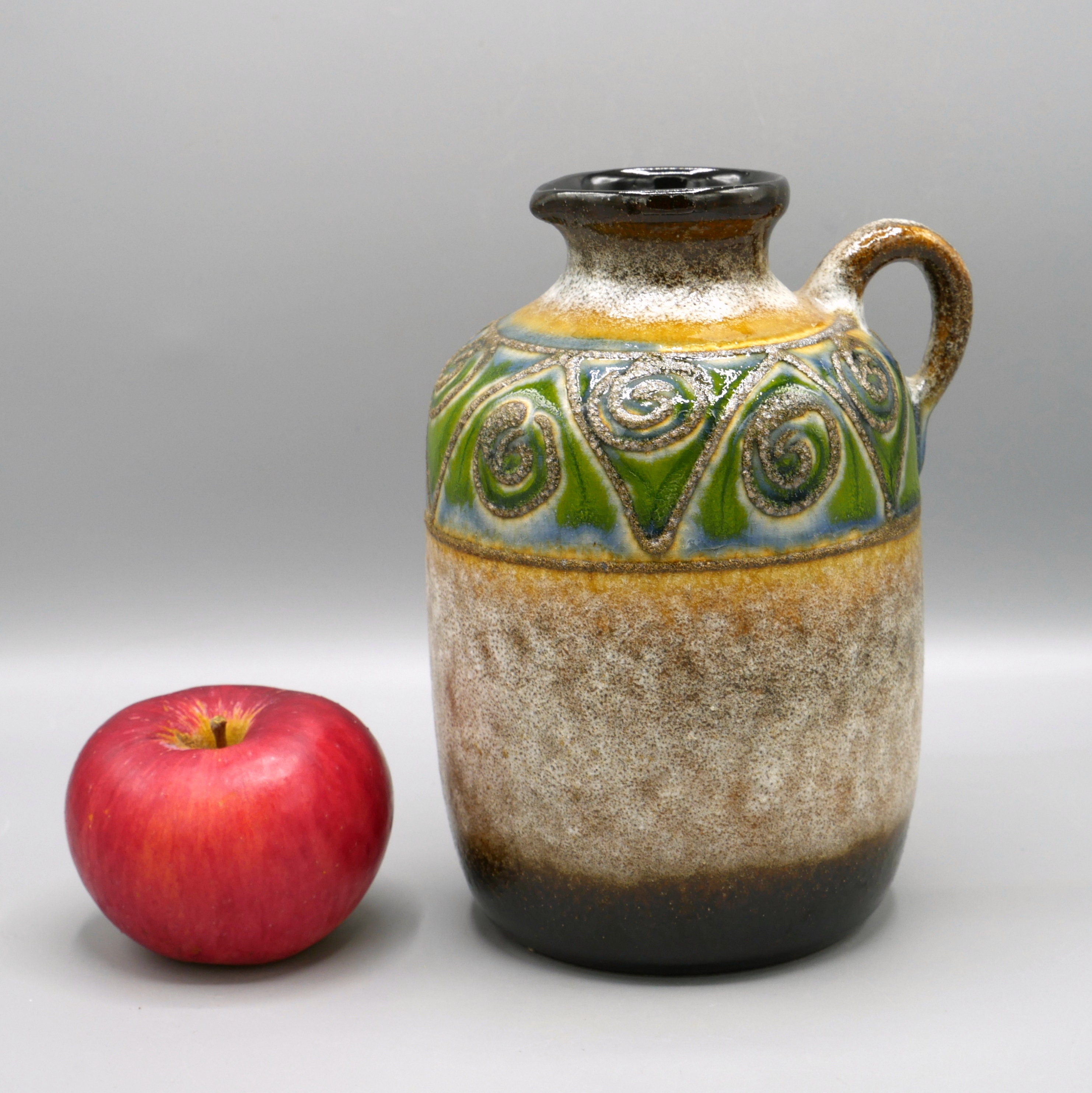 West Germany Jasba Ceramic Vase: 1960s German Fat Lava Studio