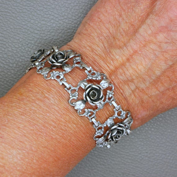 TEKA Theodor Klotz Sterling Silver Rose Bracelet: Biedermeier