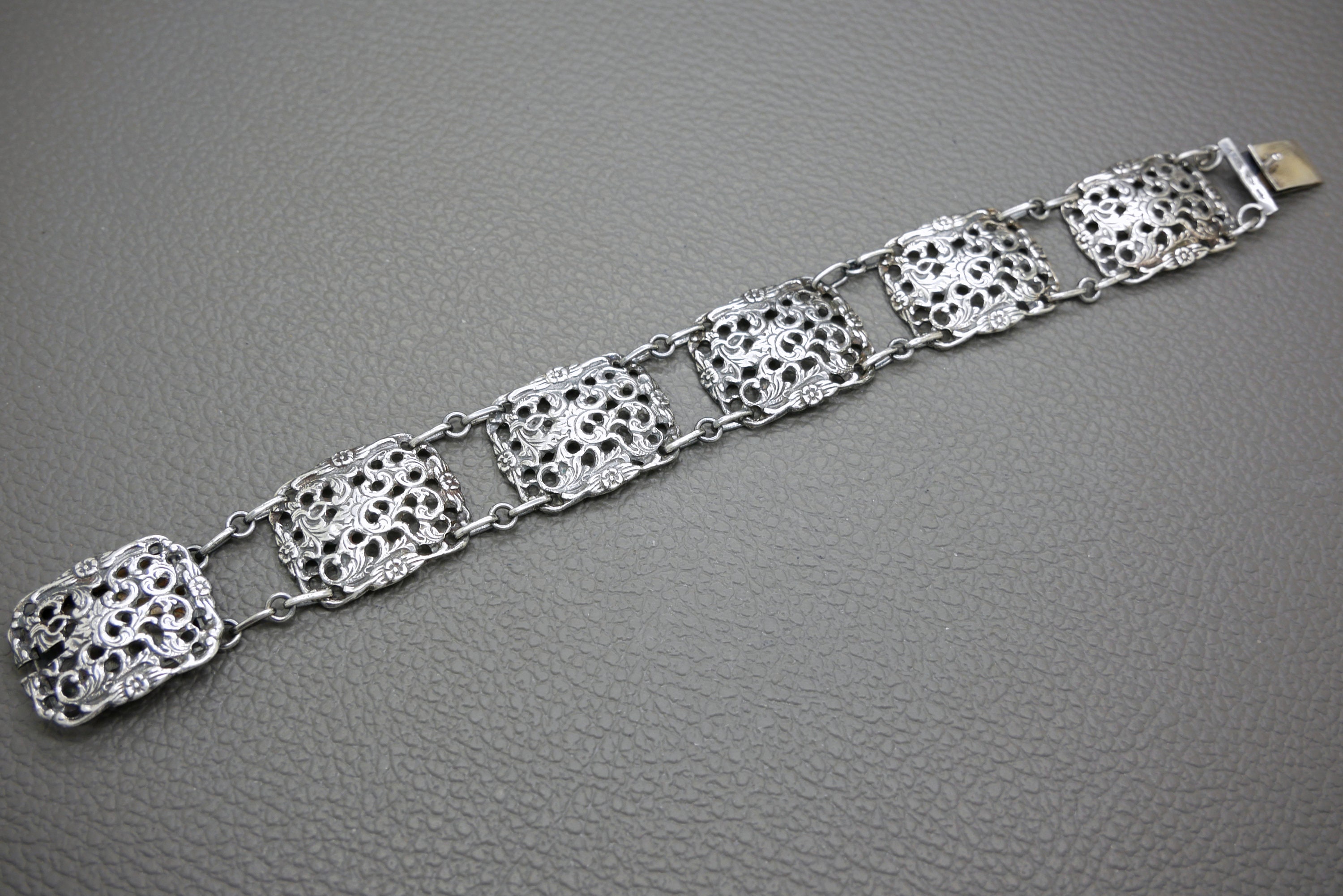 Vintage 835 Silver Panel Bracelet by Herbert Hooijkaas Vintage 835 Silver Panel Bracelet by Herbert Hooijkaas