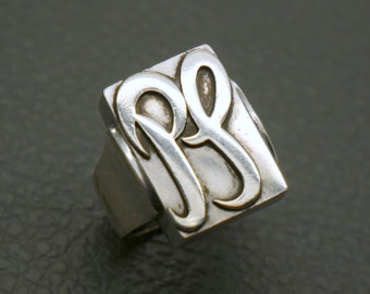 なりごん Block Letter Z Initial Mens Brilliant Ring (JL# R8720) - Jewelry
