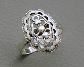 Vintage 835 Silver Openwork Ring - Dutch Heritage Jewelry, Storlek 9.25
