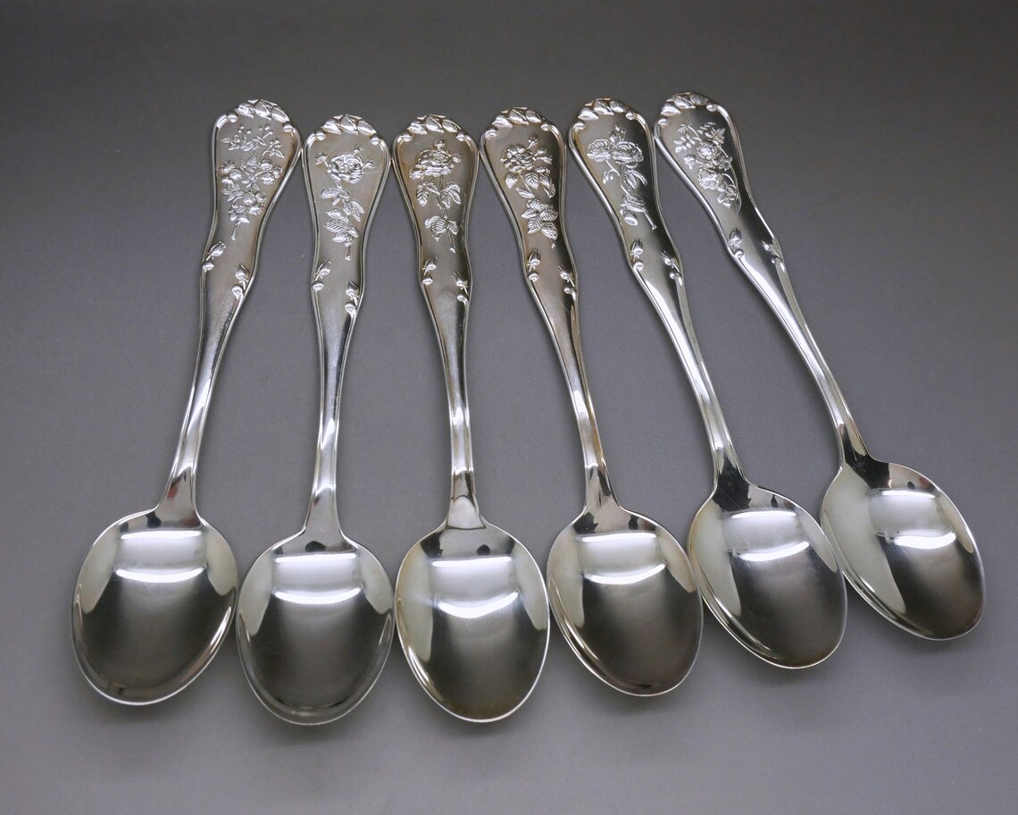 Boxed Set 6 Silver Coffee Tea Spoons High Tea Solid Silver Etsy