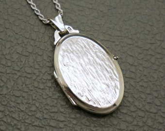 Pendentif médaillon photo en argent 835 vintage avec chaîne en corde de 18 pouces en option, bijoux du milieu du siècle, KW4