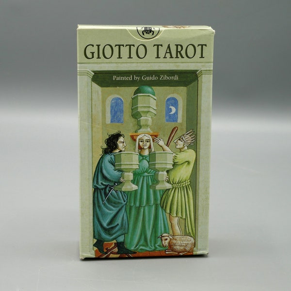 Mazzo di tarocchi Giotto, Tarocchi vintage sigillati inutilizzati, 2001 Tarocchi lo Scarabeo, dipinto da Guido Zibordi, set di carte di divinazione metafisica