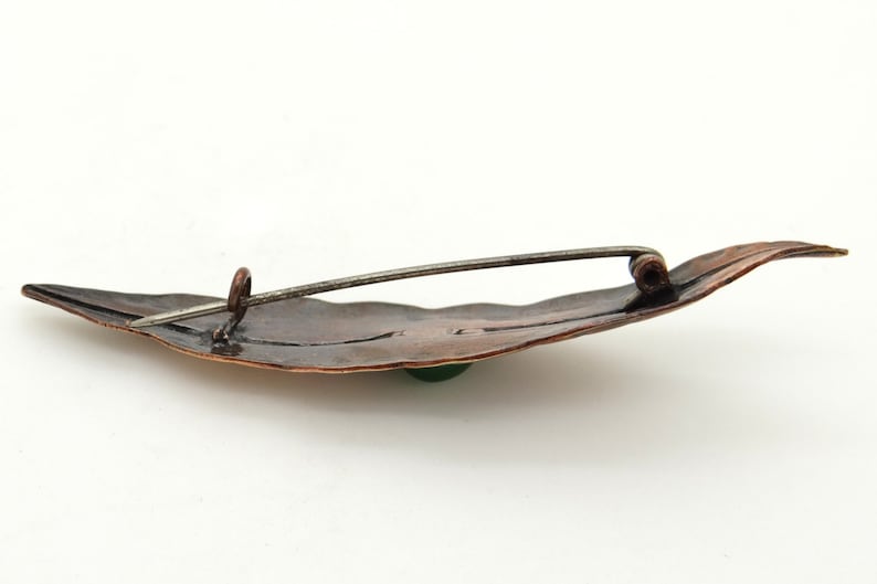Collectible Dutch Modernist Design Jewelry Hammered Copper /& Chrysoprase Brooch Amsterdam School Brooch Antique Vintage Artisan Jewelry