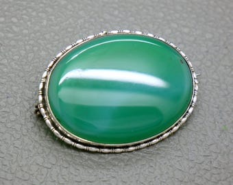 Broche Scandinave Vintage En Argent Massif Ciselé - Créateur, Circa 1970