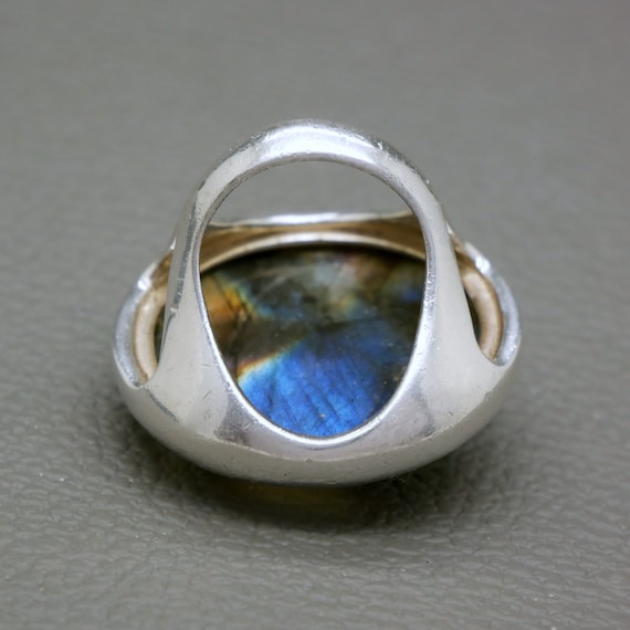 Oversized Labradorite & Sterling Silver Ring, Bru… - image 9