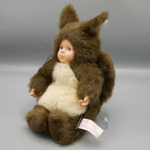 Anne Geddes Baby Squirrel Doll, H26cm: 1998 Vintage Collectible Plush