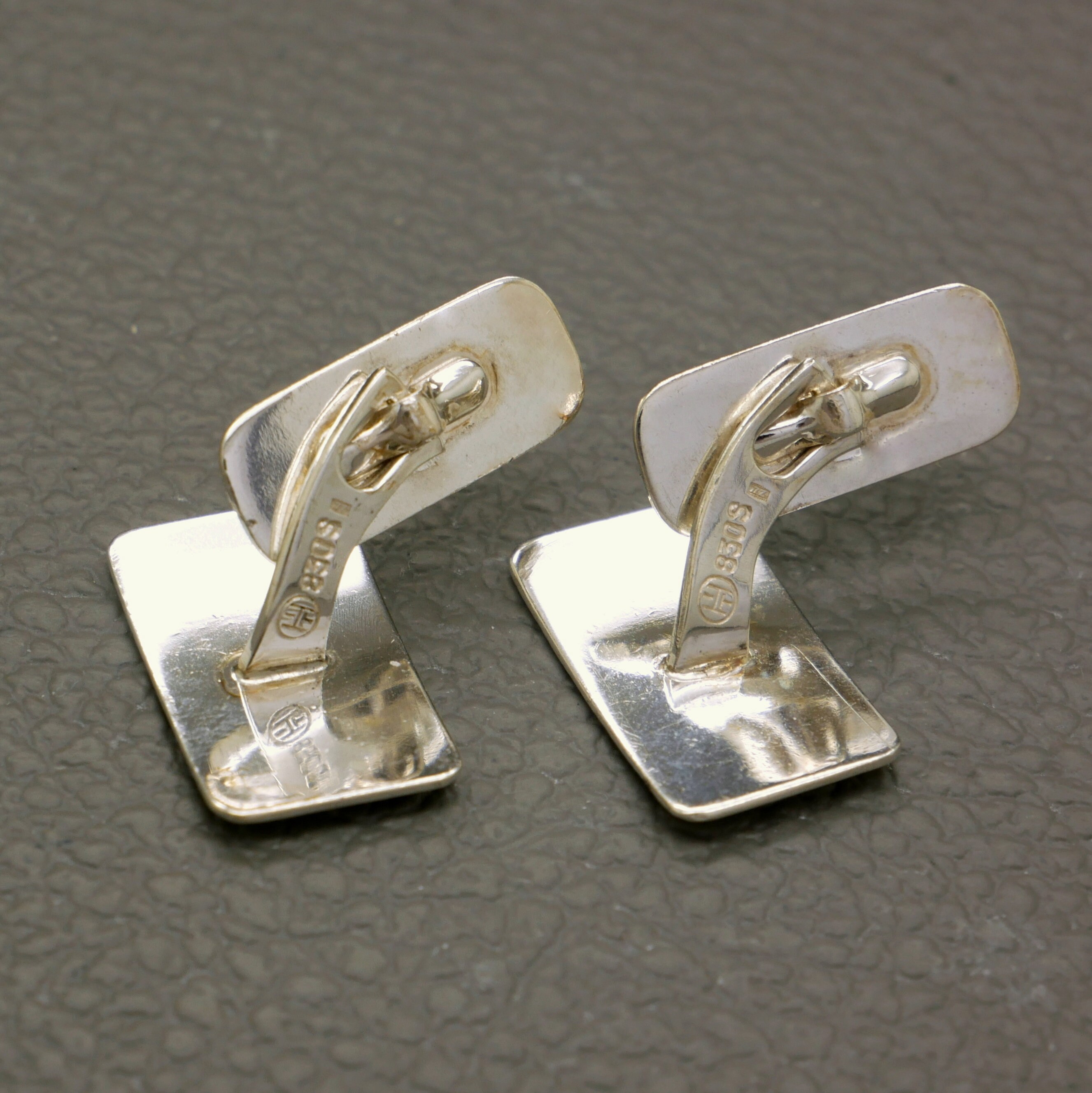 Boutons De Manchette Vintage ALP Italie - Ton Argenté - Années 50 - Occasion