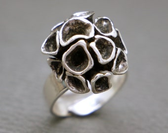 Modernist Design 835 Silver Ring Size 7 - Inspired by Hannu Ikonen - Scandinavian Design Vintage Artisan Jewelry  - KW5