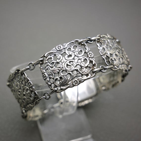Vintage 835 Silver Panel Bracelet by Herbert Hooijkaas Vintage 835 Silver Panel Bracelet by Herbert Hooijkaas