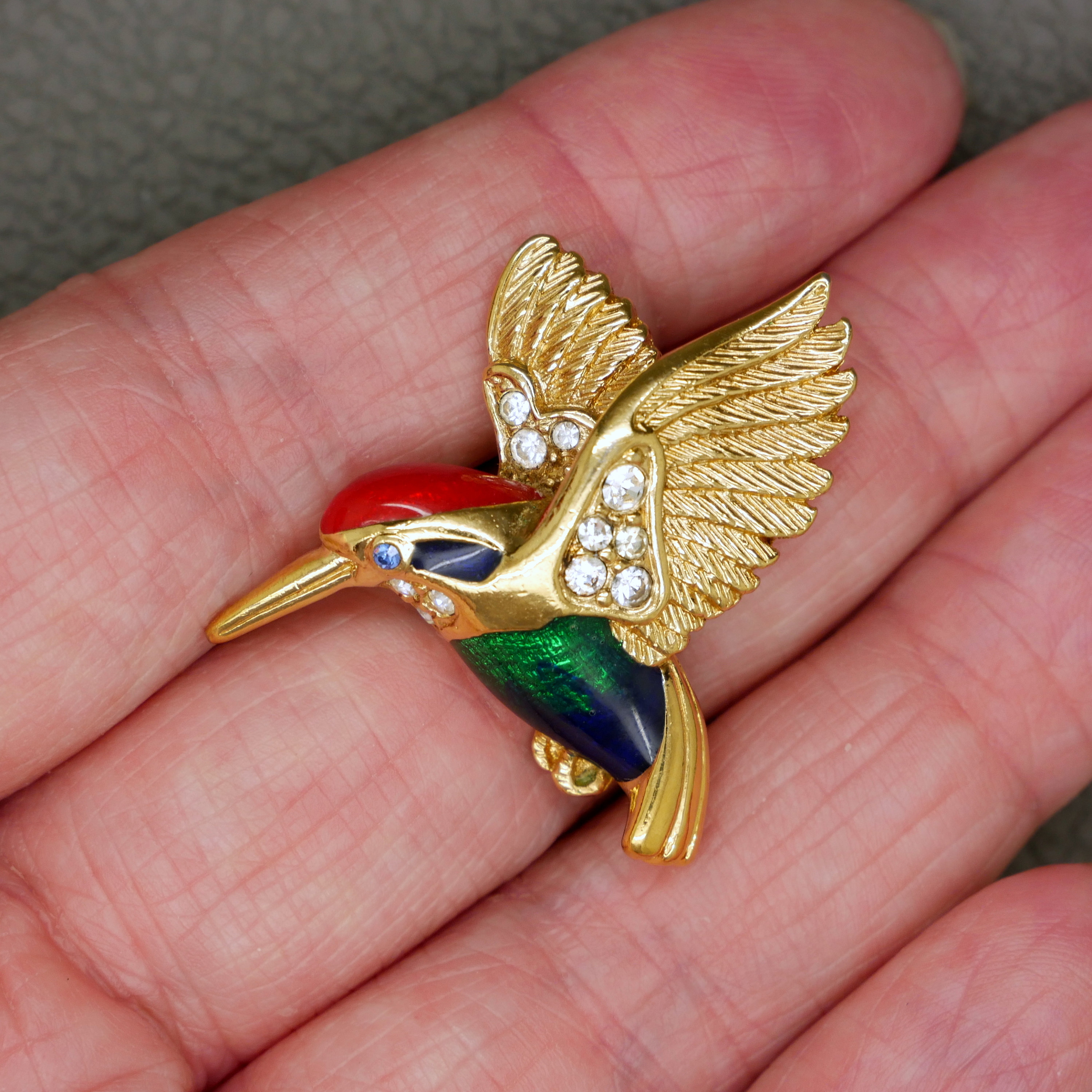 Vintage hummingbird best sale brooch